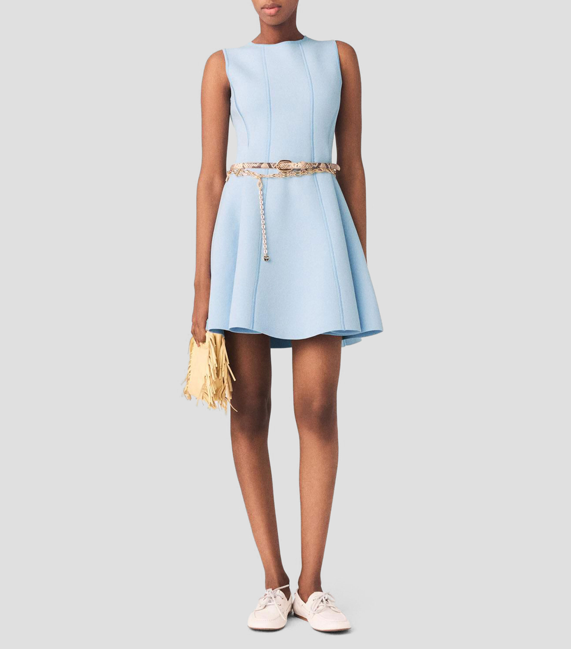 Vestido corto liso Mujer